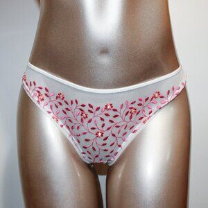 Aubade Paris Sample Fleur de Cristal White and bright Pink Panties S